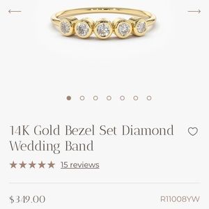 Bezel set 14k yellow gold diamond band